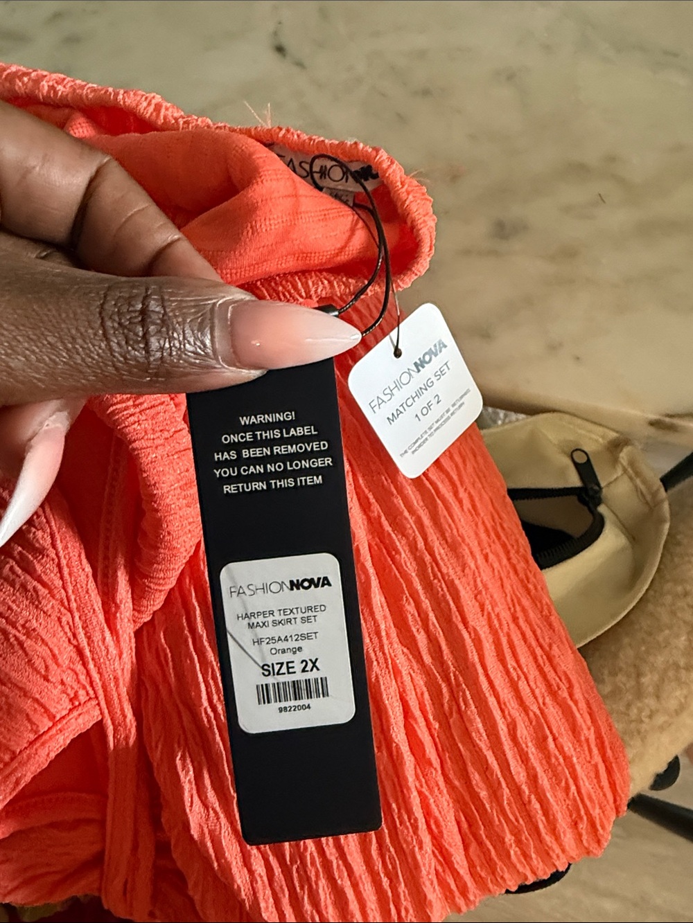 Fashion Nova Orange Two-Piece Cutout Jumpsuit Romper - Picture 4 of 4
